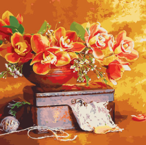 GX7960 still life 40x50cm flower paint by number kits oil painting for home decor