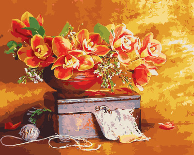 GX7960 still life 40x50cm flower paint by number kits oil painting for home decor