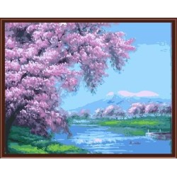 sgs ce yiwu manufactor hand bemalt diy digitalen Öl malen nach zahlen sakura design