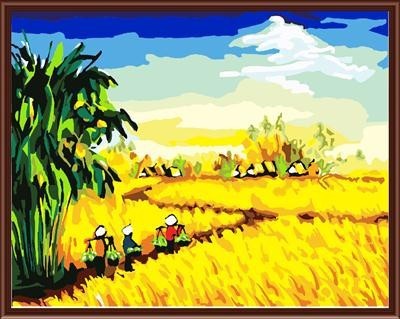 Abstract wooden frame digital oil painting by nubers factory new design GX6149