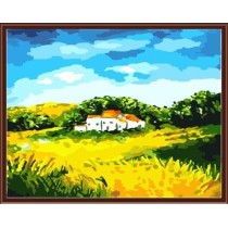 Wholesale SGS CE DIY digital 40*50 Landscape Framed Oil Painting on canvas GX6232