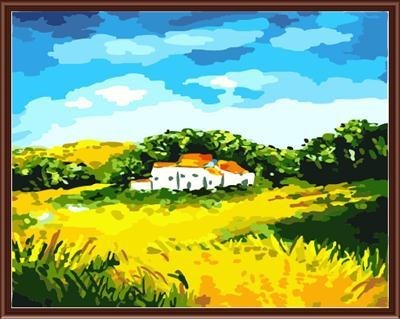 Wholesale SGS CE DIY digital 40*50 Landscape Framed Oil Painting on canvas GX6232