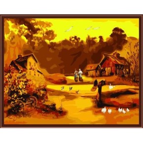 Großhandel sgs ce diy digitale 40*50 Landschaft gerahmte Ölgemälde auf leinwand gx6245