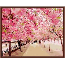 diy landscape digital oil painting on canvas with wooden frame GX6254