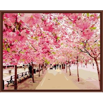 diy landscape digital oil painting on canvas with wooden frame GX6254