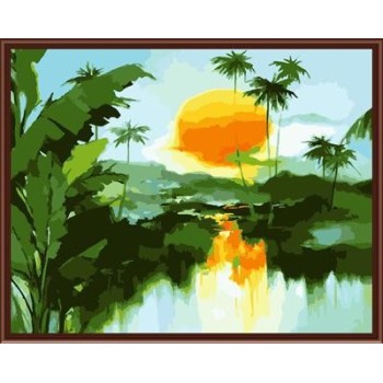 Yiwu manufactory 40*50 abstract diy landscape oil painting on canvas GX6249