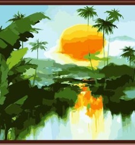 Yiwu manufaktur 40*50 abstrakte diy Landschaft Ölbild auf leinwand gx6249