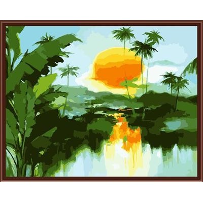 Yiwu manufaktur 40*50 abstrakte diy Landschaft Ölbild auf leinwand gx6249
