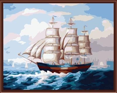 factory hot photos paint by numbers on canvas with seascape ship picture GX6276