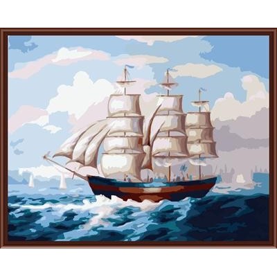 factory hot photos paint by numbers on canvas with seascape ship picture GX6276