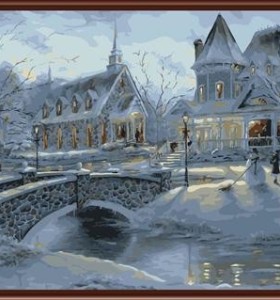 canvas painting by numbers snow landscape oil painting by numbers GX6376