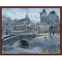 canvas painting by numbers snow landscape oil painting by numbers GX6376