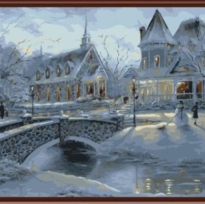 canvas painting by numbers snow landscape oil painting by numbers GX6376