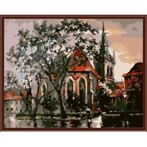 Lona de la pintura al óleo por números foto del árbol pintura al óleo GX6377
