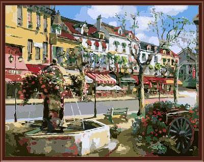 city landscape picture painting on canvas oil painting by numbers ,canvas oil painting GX6370