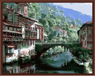 city landscape picture painting on canvas oil painting by numbers ,canvas oil painting GX6373