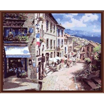 city landscape picture painting on canvas oil painting by numbers ,canvas oil painting GX6371