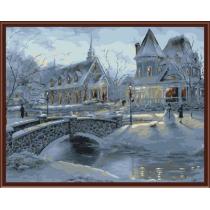 factory new design paint by number snow landscape oil painting GX6376