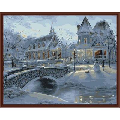 factory new design paint by number snow landscape oil painting GX6376