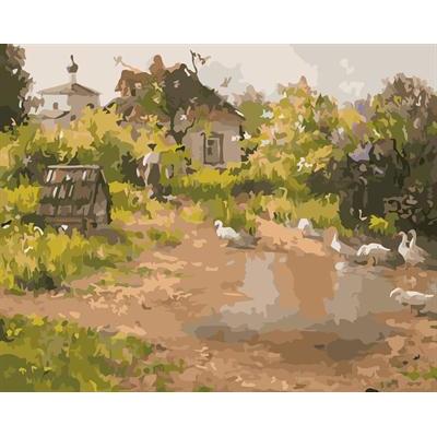 naturel village landscpe oil painting kit painting for beginners set GX6585