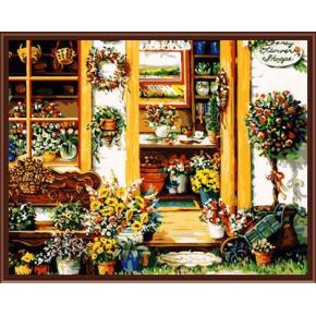 Pintura al óleo by números pintado a mano ventas al por mayor 2015 nuevo la pintura de flores GX6483