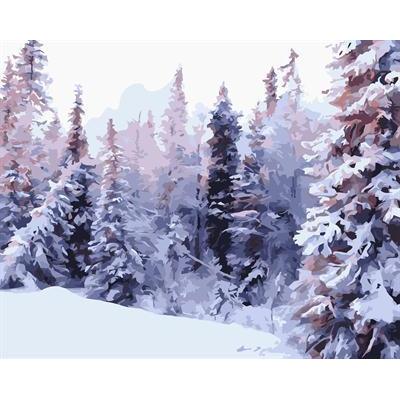 GX6605 yiwu factory abstract naturel landscape canvas oil painting snow forest design