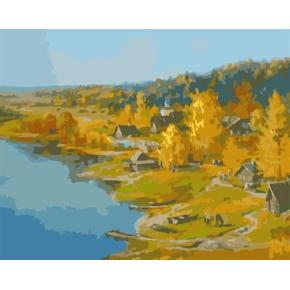 gx6609 yiwu fabrik abstrakte naturel landschaft leinwand Ölgemälde Dorf landschaft malerei kunst lieferanten