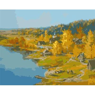 GX6609 yiwu factory abstract naturel landscape canvas oil painting village landscape painting art suppliers