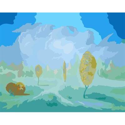 GX6612 yiwu factory abstract naturel landscape canvas oil painting by numbers tree design painting