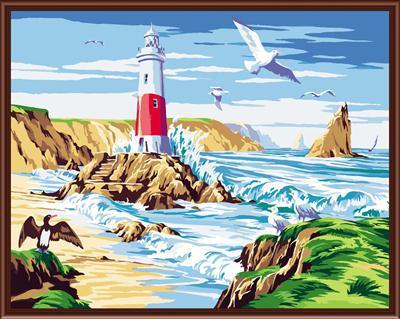 seascape nature landscape diy canvas painting by numbers GX6505