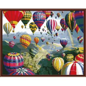 Natur, landschaft färbung von Zahlen kit handmaded malerei Feuer ballon foto gx6524