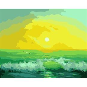 leinwand malen nach zahlen gx6559 seelandschaft Sonnenaufgang design