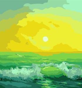 lienzo de pintura por números gx6559 sunrise paisaje marino de diseño
