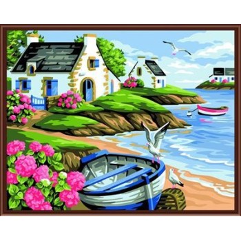 2015 new hot naturel seascape acrylic diy canvas oil painting by numbers for living room decor GX6532