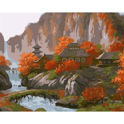canvs paisaje pintura al óleo por número de yiwu gx6682 proveedores de arte
