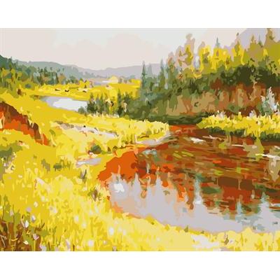 abstract oil painting by number naturel village design kit painting for beginners set GX6604