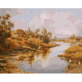 gx6610 yiwu fabrik abstrakte naturel landschaft leinwand Ölgemälde Dorf landschaft malerei kunst lieferanten