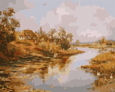 GX6610 yiwu factory abstract naturel landscape canvas oil painting village landscape painting art suppliers