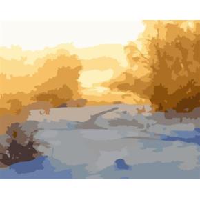 gx6608 yiwu fabrik abstrakte naturel landschaft leinwand Ölgemälde Dorf landschaft malerei kunst lieferanten