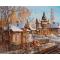 canvas painting by numbers GX6560 snow town design
