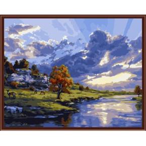 Natur, landschaft färbung von Zahlen kit handmaded malerei gx6522