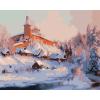 wholesales snow city landscape paint by number on canvas GX6565