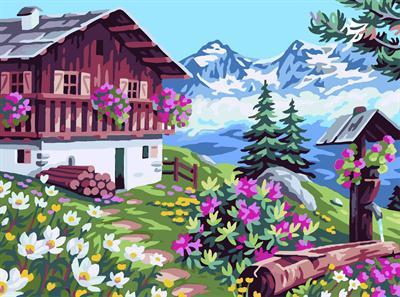 naturel Landschaft blume und Haus design Öl malen nach zahlen gx6711