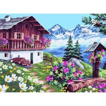 naturel landscape flower and house design oil painting by numbers GX6711