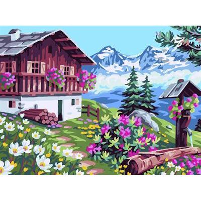 naturel Landschaft blume und Haus design Öl malen nach zahlen gx6711