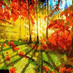 sunset forest landscape oil canvas painting by numbers GX6646 paint boy EN71-123,CE