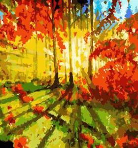 sunset forest landscape oil canvas painting by numbers GX6646 paint boy EN71-123,CE