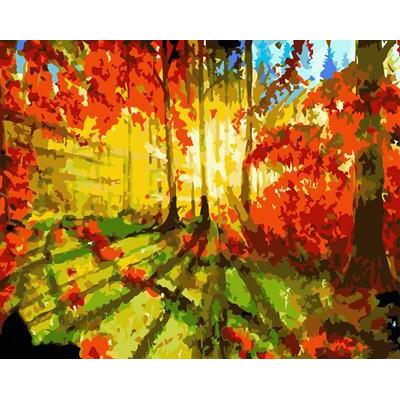 Puesta de sol del paisaje forestal pintura al óleo lienzo por números de pintura gx6646 en71-123 chico, ce