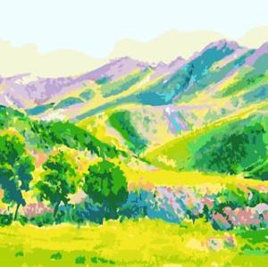 GX6607 yiwu factory abstract naturel landscape canvas oil painting village landscape painting art suppliers