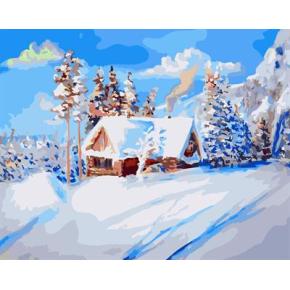 Schnee dorf Landschaft malen nach zahlen gx6651 malen Junge en71-123, ce